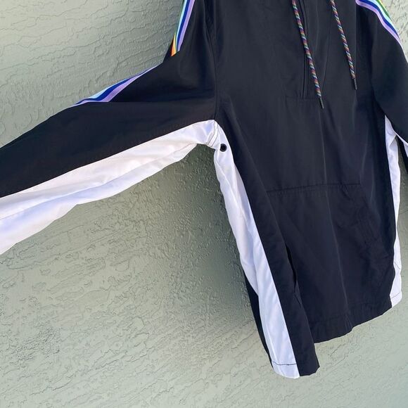 FOREVER 21 Mens Size M PRIDE Black Track Hooded Jacket - Picture 8 of 8